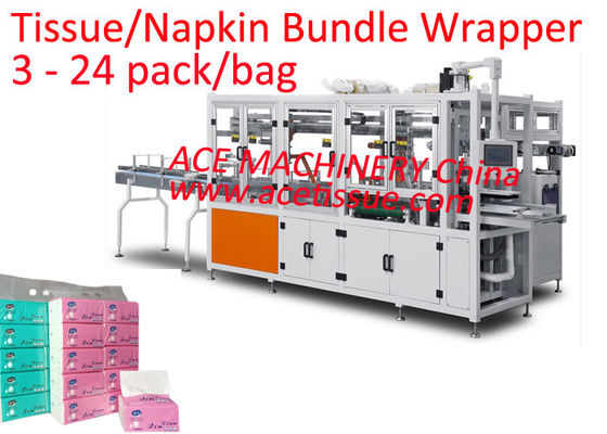 Auto Wrap Facial Tissue Packing Machine 25Pack/Minute Fault Tracked With Monitoring System