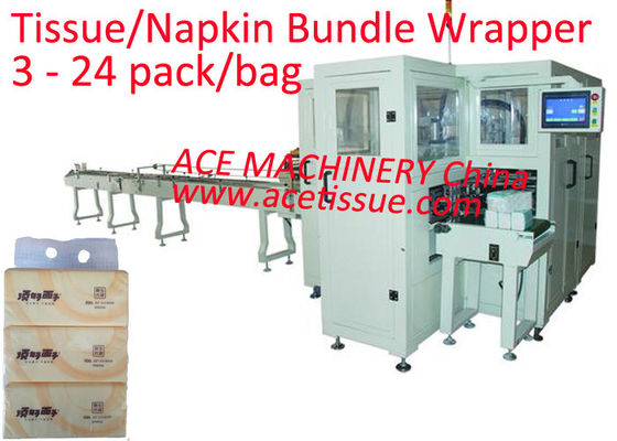 Multiple PE Bags Facial Tissue Packing Machine 25 Pack/Minute With Transfer Customized