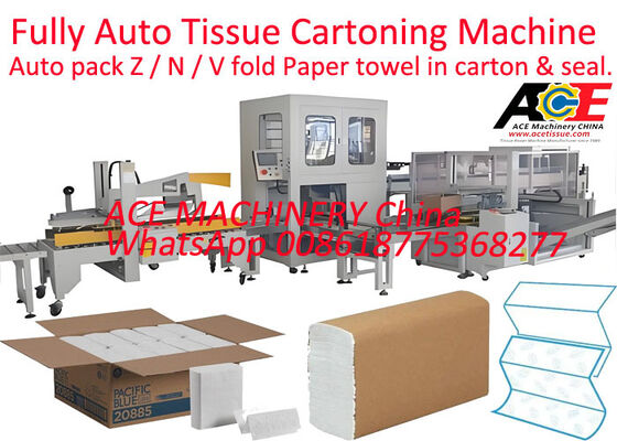 Custom Carton Size Supported Paper Towel Cartoning Machine Automatic Tissue Paper Wrapper for Hand Towel Packaging Solutions