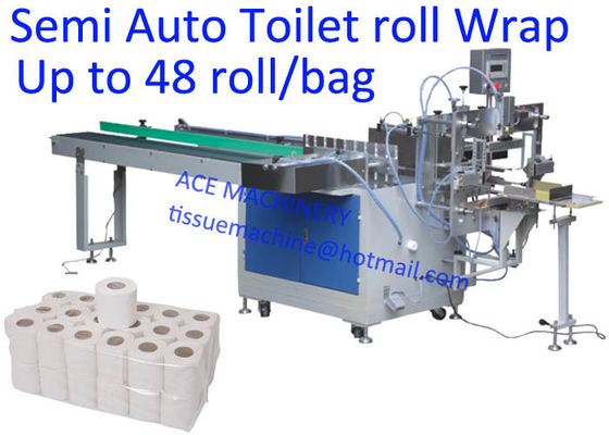 CE 48 Rolls / Bag Toilet Paper Packaging Machine