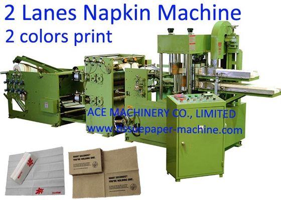 2 Lanes Two Colors Printing Paper Napkin Making Machine