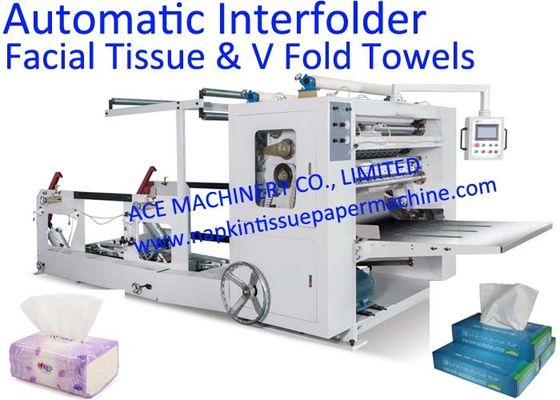 High Speed V Fold Napkin Machine , Automatic Interfold Napkin Machine