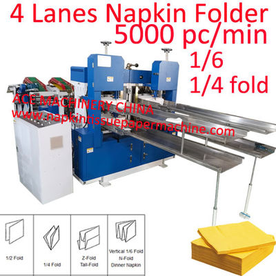 Super High Speed 4 Lines Automatic Napkin Machinery For Z Fold Paper Napkin 5200 Sheet/Min