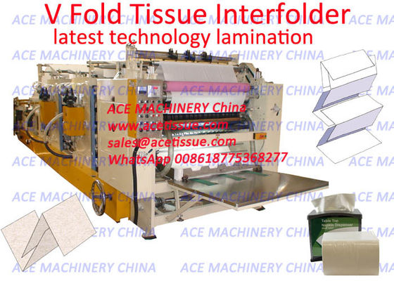 High Speed Automatic V Fold Interleaved Paper Towel Machine With Lamination