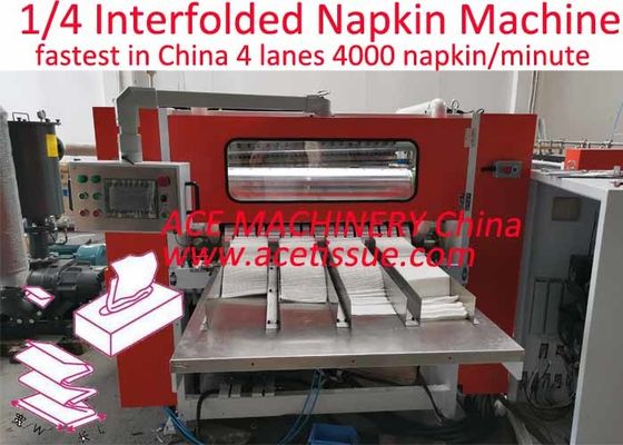 4 Channels / 4 Lanes XP Interfolded Napkin Tissue Paper Machine For Production American Design