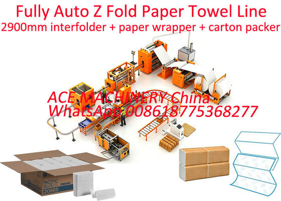 PLC Servo HMI Control System Multi fold paper towel machine supporting Mother Roll Width 400 to 2900mm Diameter 1500mm workflow