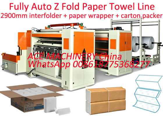 A Kraft Paper Roll To Over Wrap The Paper Towel Logs Z Fold Paper Towel Machine Folded Size 76x230mm Or 70x230mm Operation