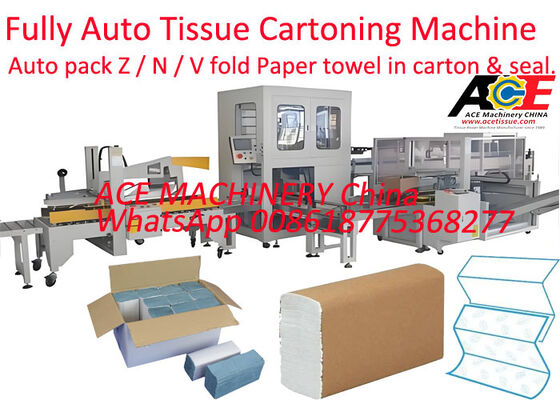 Power Supply 415V50Hz Optional Tissue Paper Packing Machine Easy Maintenance Parent Roll Paper Towel Folding Packing Cartoning Case Packer Palletizer Workflow