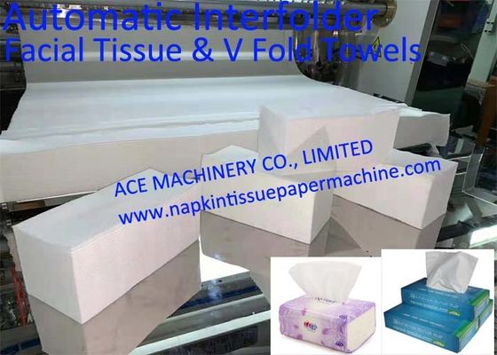 High Speed V Fold Napkin Machine , Automatic Interfold Napkin Machine