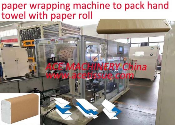 Fully Automatic Z Fold Hand Towel Sleeve Packing Machine With Paper Roll